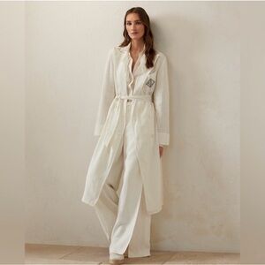 Ralph Lauren Purple Label Cream Wide Leg Pants